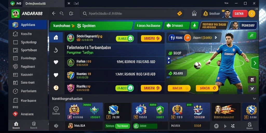 Screenshot utama ANDARA88 memperlihatkan antarmuka taruhan yang menarik.