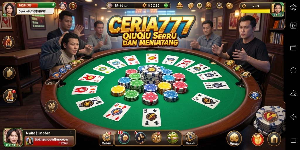 Tampilan gameplay seru dari CERIA777 dengan kartu QiuQiu.