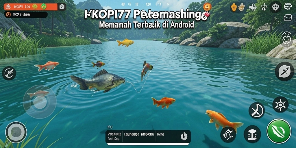 Screenshot gameplay KOPI77 menampilkan aksi memancing yang seru dan menantang.