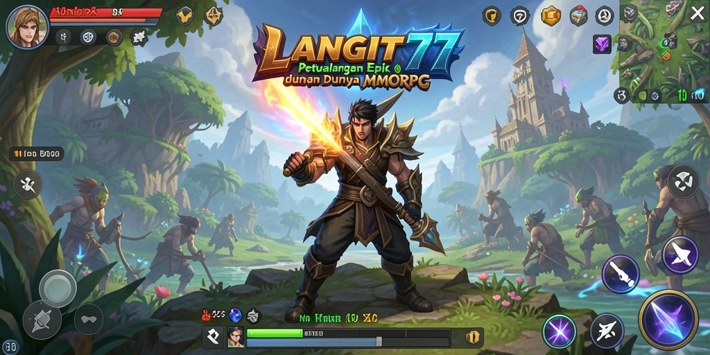Tampilan gameplay LANGIT77 yang memukau dalam petualangan MMORPG.