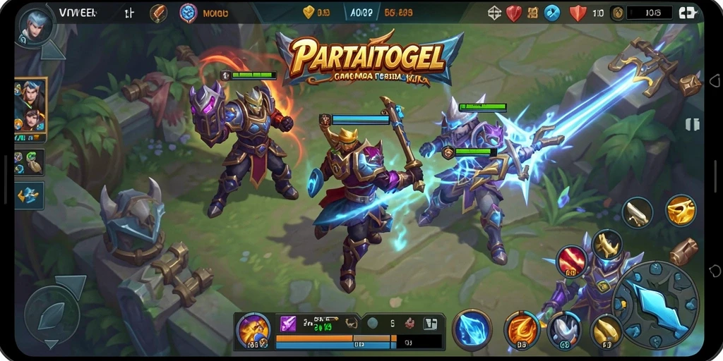 Tampilan gameplay menarik dari PARTAITOGEL dengan pertarungan MOBA.