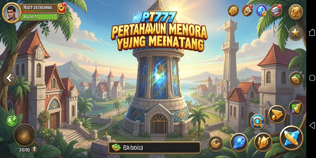 Tampilan gameplay menara pertahanan yang seru dan menantang di PT777.