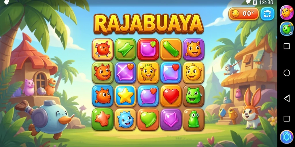 Tampilan gameplay <strong>RAJABUAYA</strong> yang seru dengan berbagai tantangan Match-3.