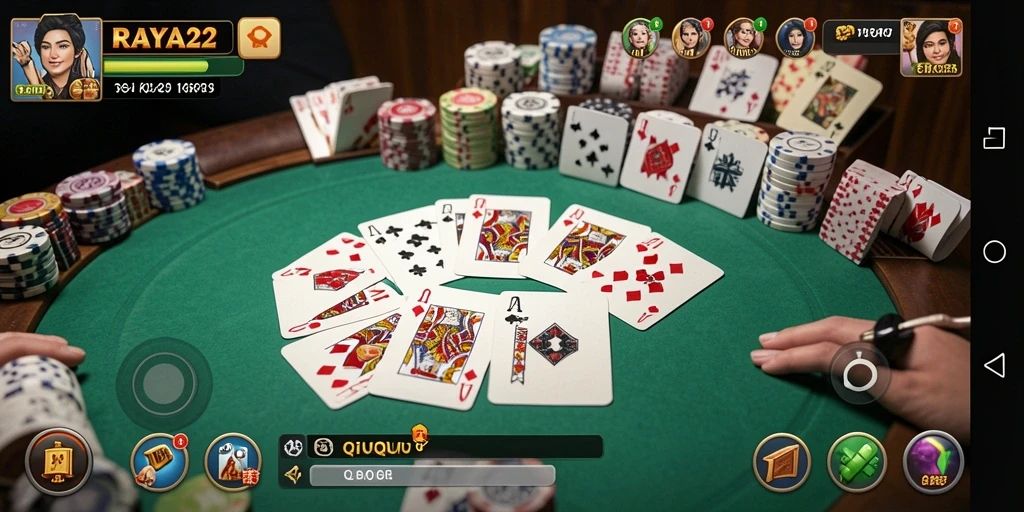 Tampilan gameplay QiuQiu yang mengasyikkan dan penuh strategi.