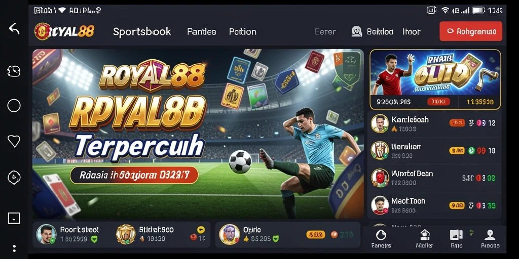 Tampilan utama aplikasi ROYAL88 saat bermain taruhan olahraga.
