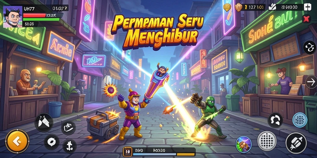 Screenshot gameplay UH77 yang penuh aksi dan tantangan.