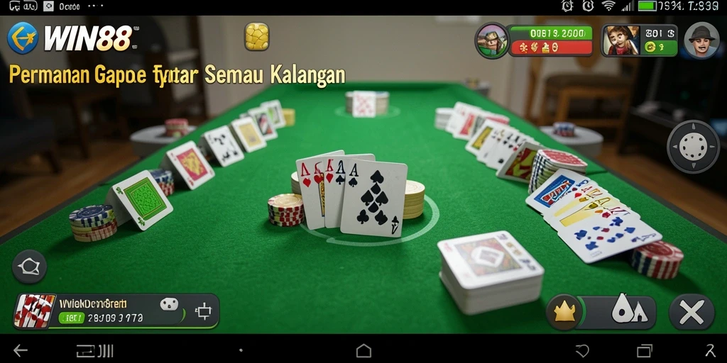 Tampilan gameplay seru dari WIN88 saat bermain Gaple.
